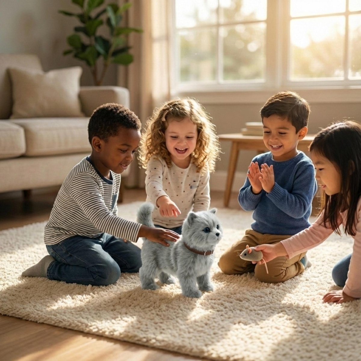 Realistic British Shorthair Robot Kitten – Grey Electronic Cat | Walks, Meows & Wags Tail