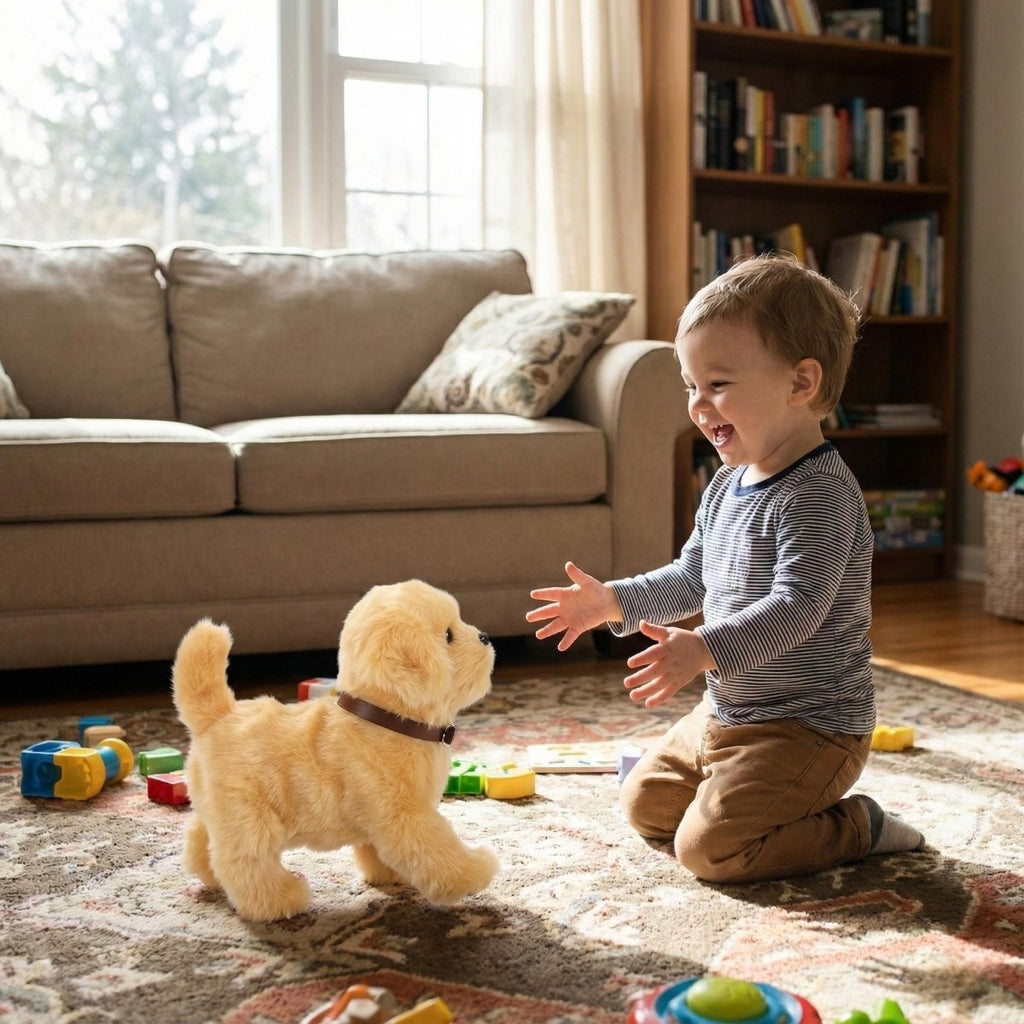 Interactive Robot Puppy – Lifelike Toy Golden Retriever That Walks & Barks