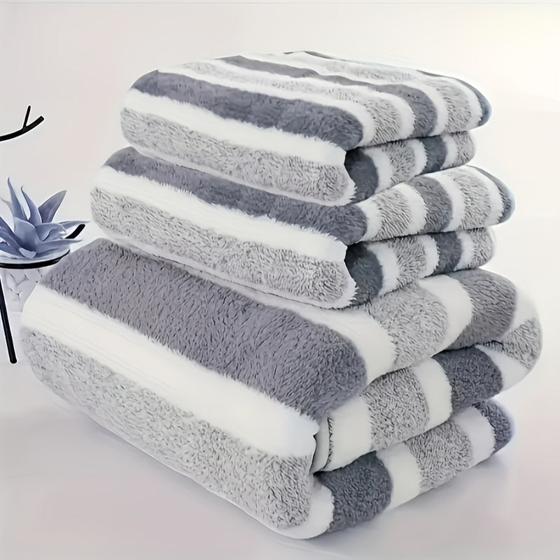 3-piece striped towel set – ultra soft cotton