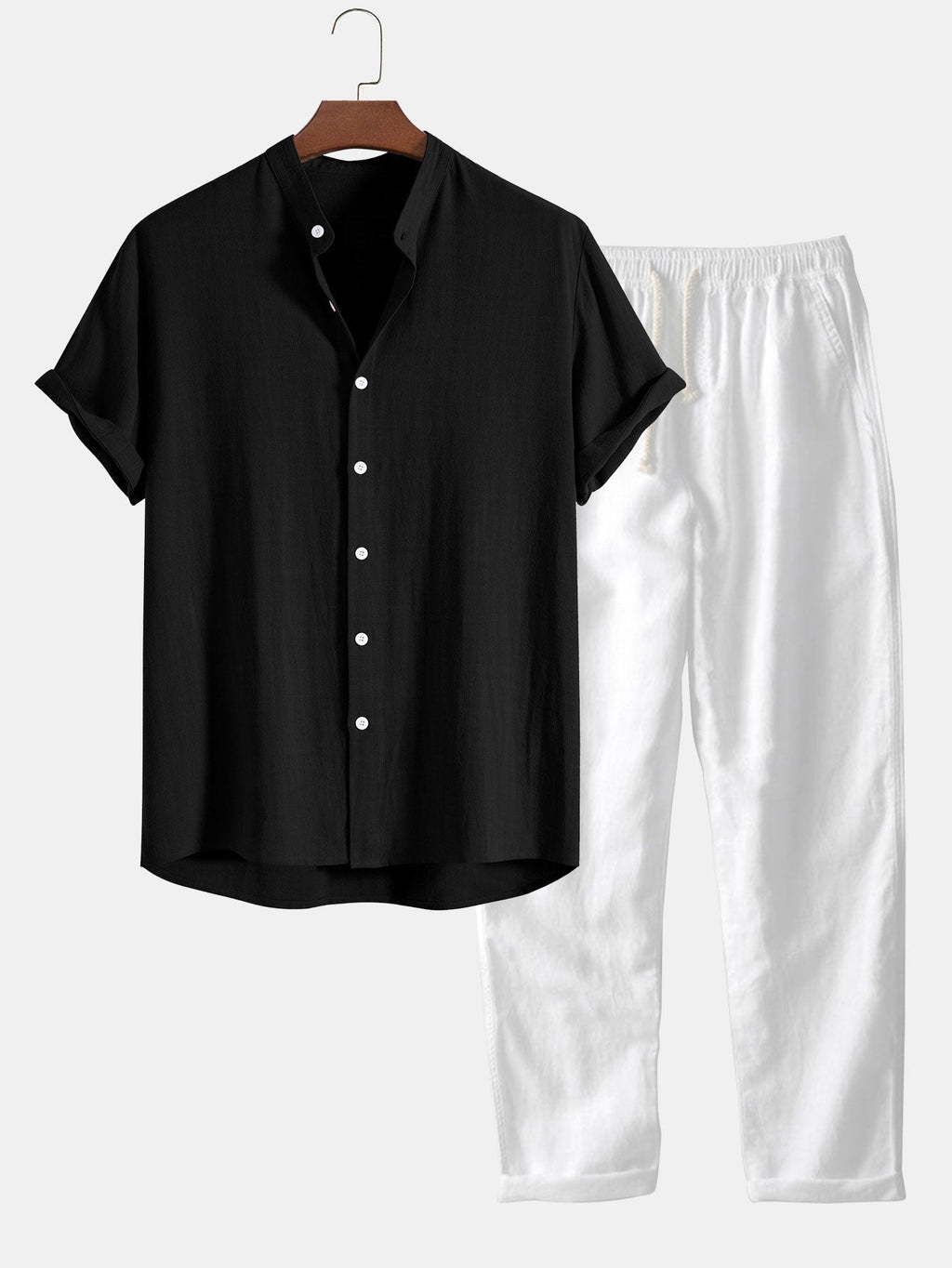 Richard Summer Men's Set – Breathable Linen Look with Short Sleeves & Comfortable Pants