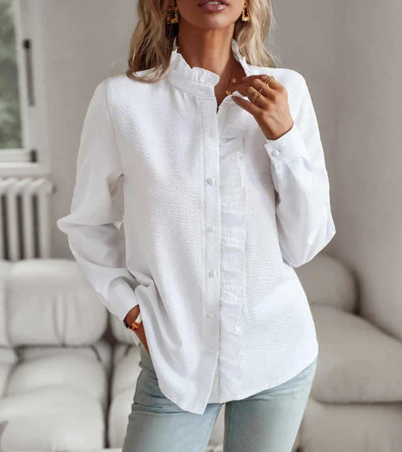Giorgia | Striped Refinement, Ruffled Shirt