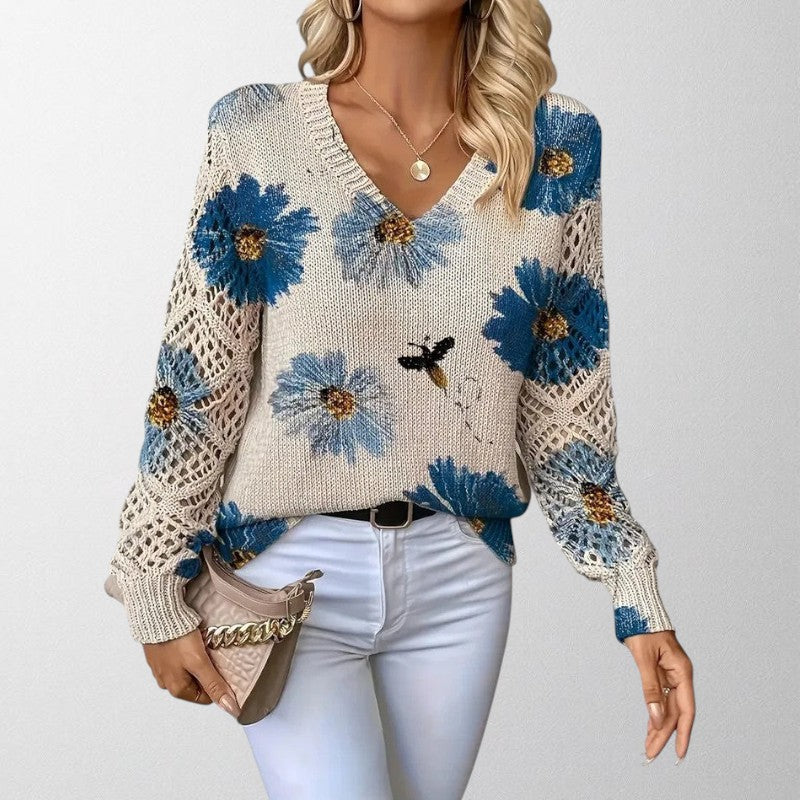Olivia - Elegant Floral Knit Jumper