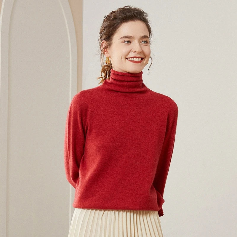 Vera | Women's Pure Cashmere Turtleneck Sweater