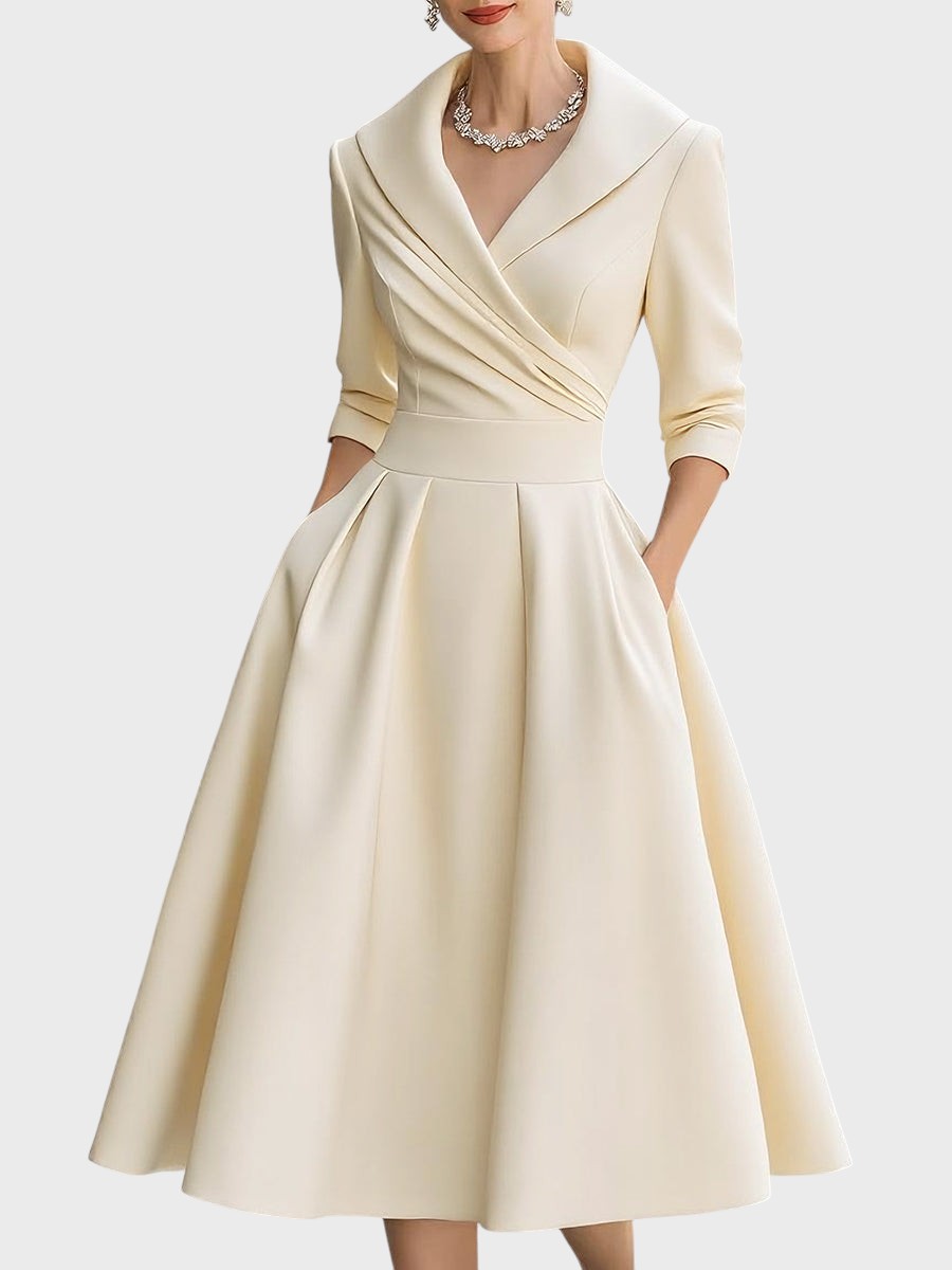 Tereza | Elegantní midi šaty s dlouhým rukávem