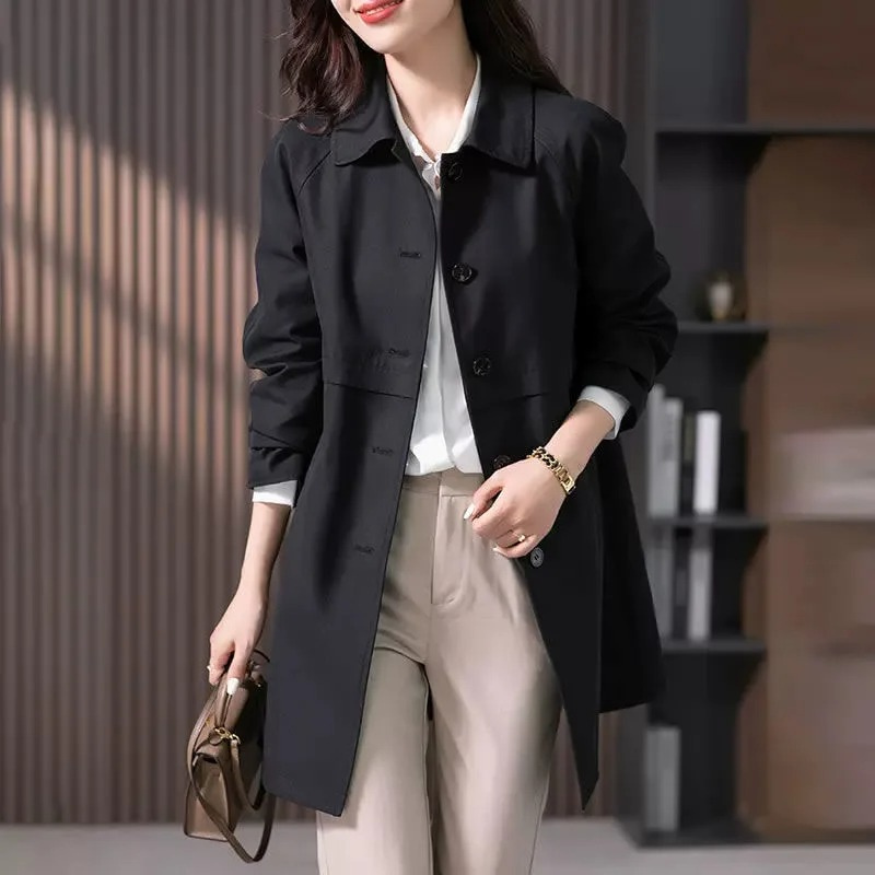 Stylish Single Button Short Trench Coat for Women