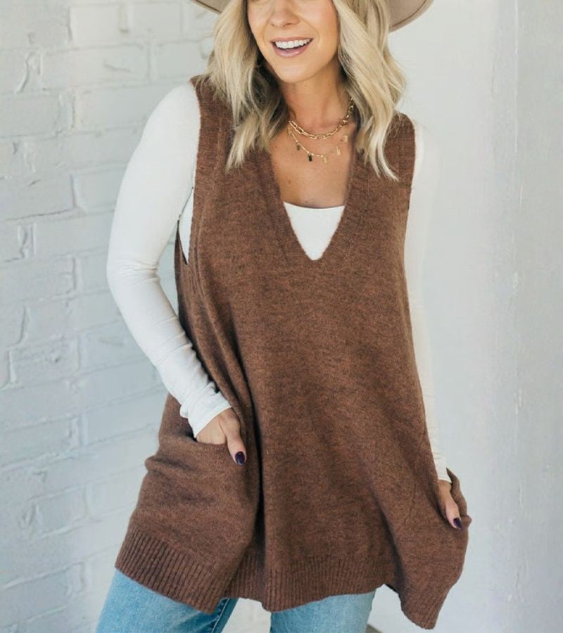 Ola | V-Neck Knit Vest