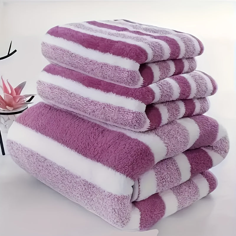 3-piece striped towel set – ultra soft cotton