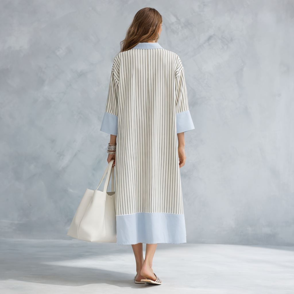 Effortless Striped Midi Dress