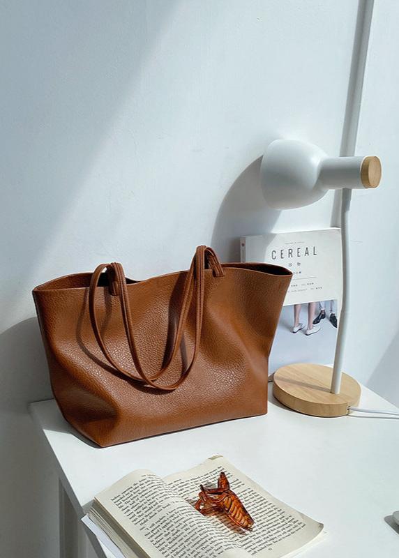 Pure Carry | Minimal Soft Leather Tote with Large Capacity