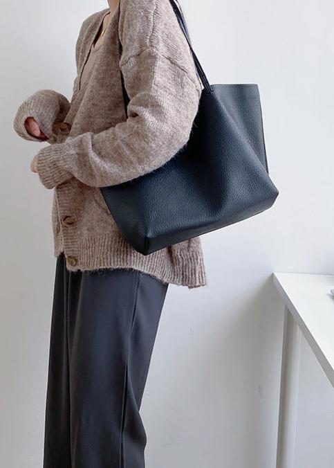 Pure Carry | Minimal Soft Leather Tote with Large Capacity