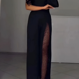 Artemis | Elegantní jednoramenný kombinéza s třpytivými detaily
