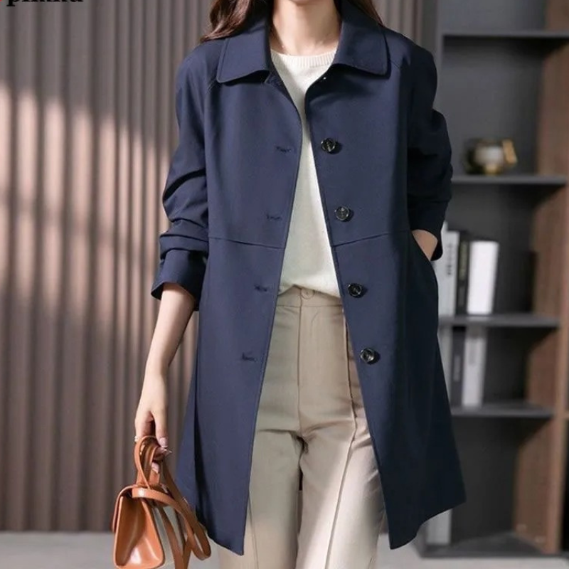 Stylish Single Button Short Trench Coat for Women