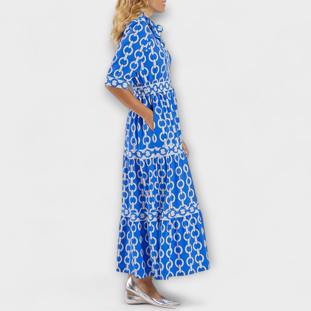 Women's Elegant Chain Print Midi Dress