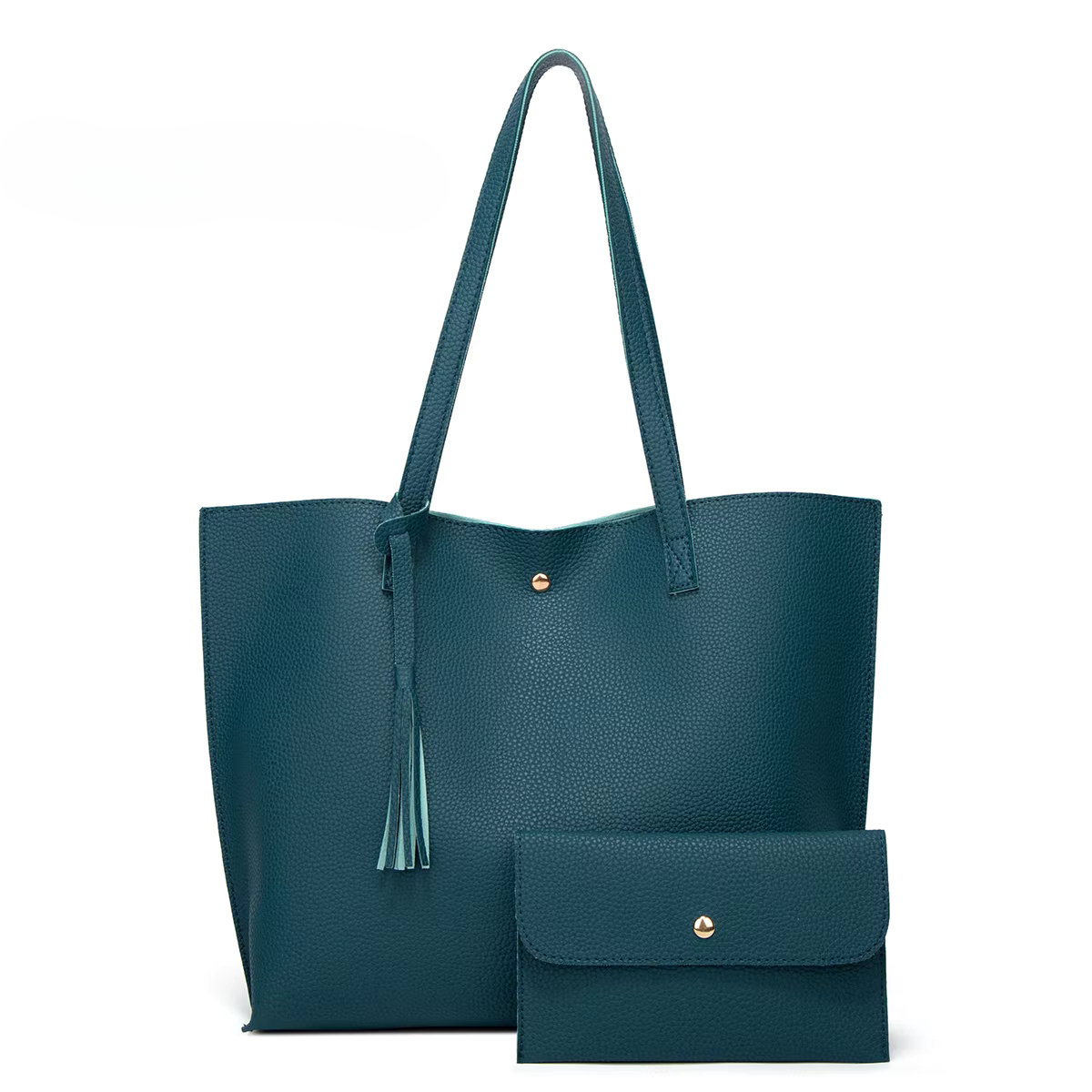 Sac à main bleu lagon avec portefeuille assorti