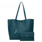 Sac à main bleu lagon avec portefeuille assorti