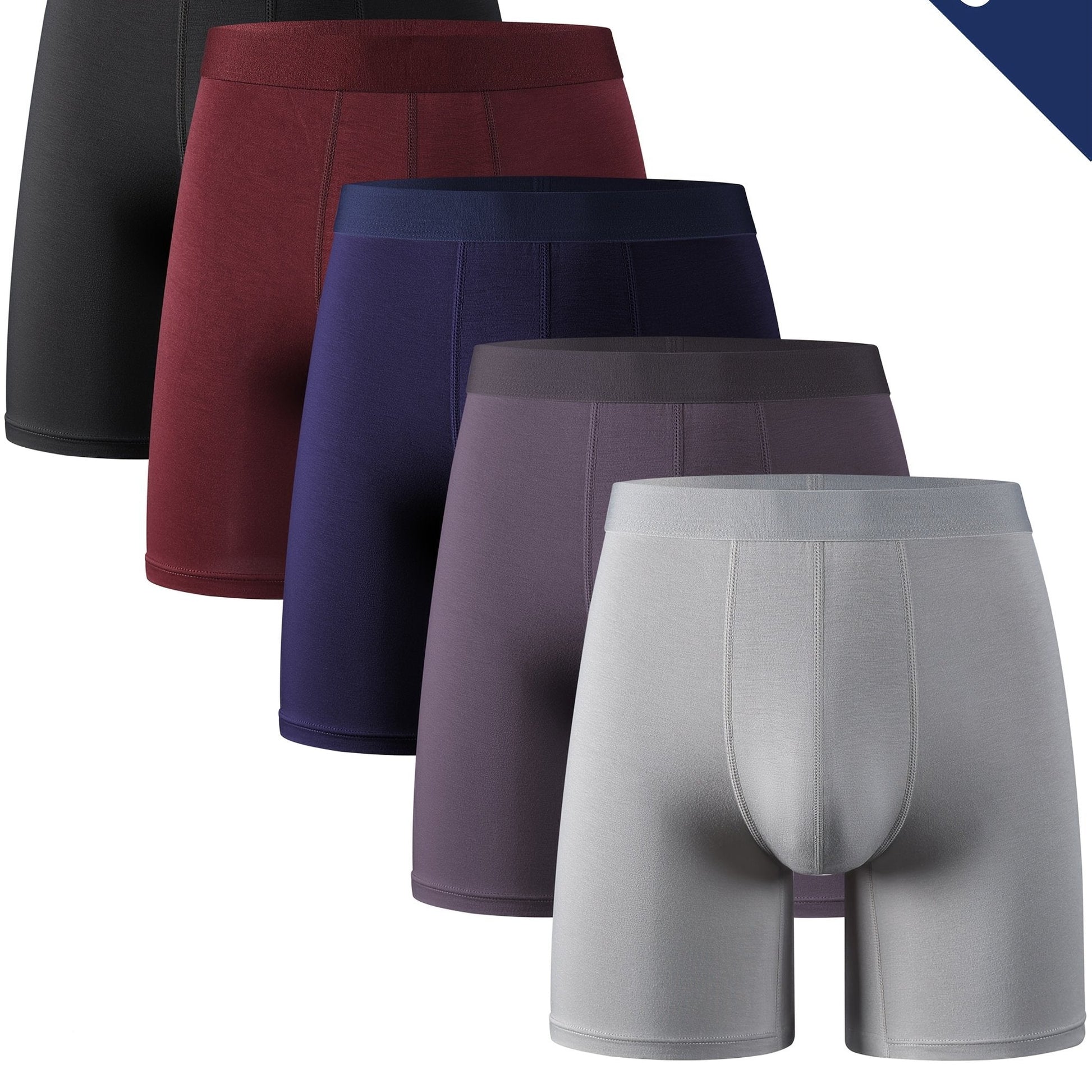 Men's mid-rise bamboo fiber boxer shorts - Moisture-wicking, breathable underwear