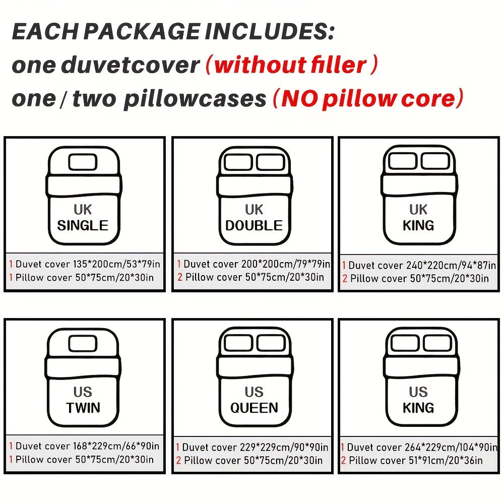 Dynebetræk med boheme-mønster til alle årstider, behageligt blødt sengetøj til soveværelset