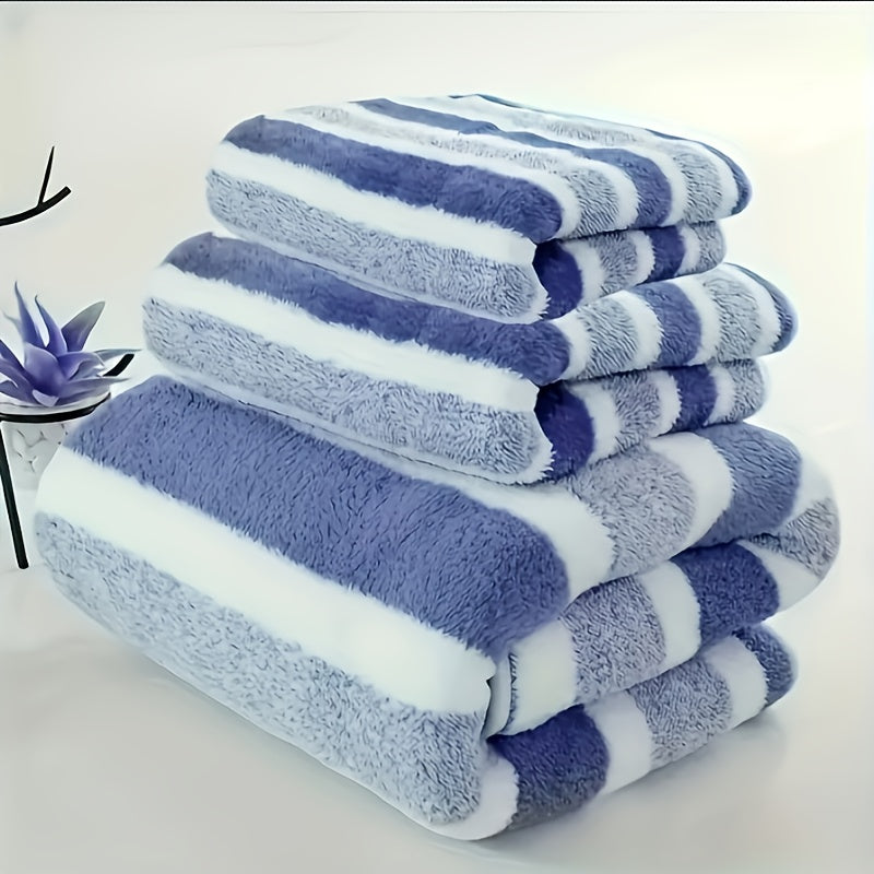 3-piece striped towel set – ultra soft cotton