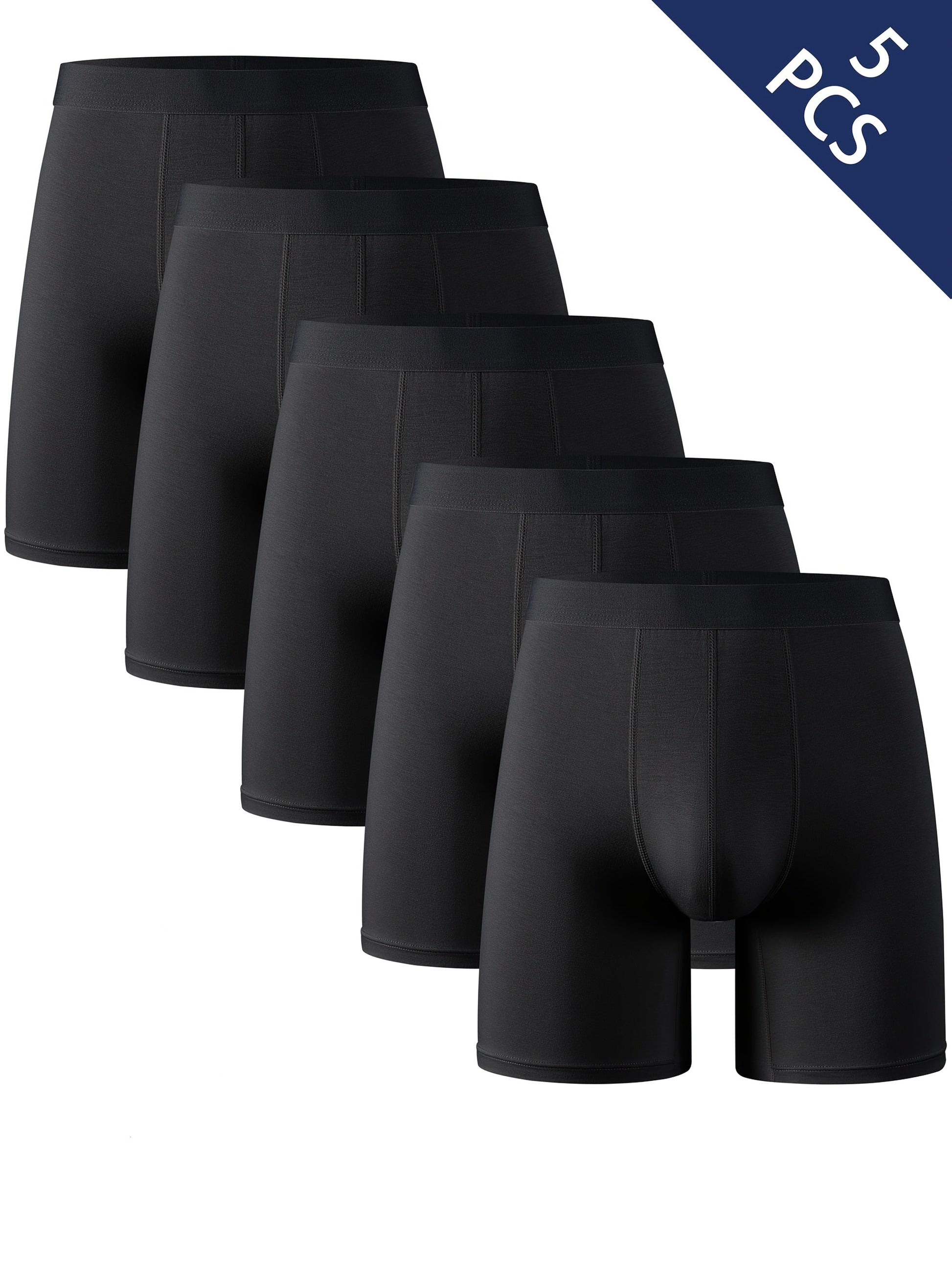 Men's mid-rise bamboo fiber boxer shorts - Moisture-wicking, breathable underwear