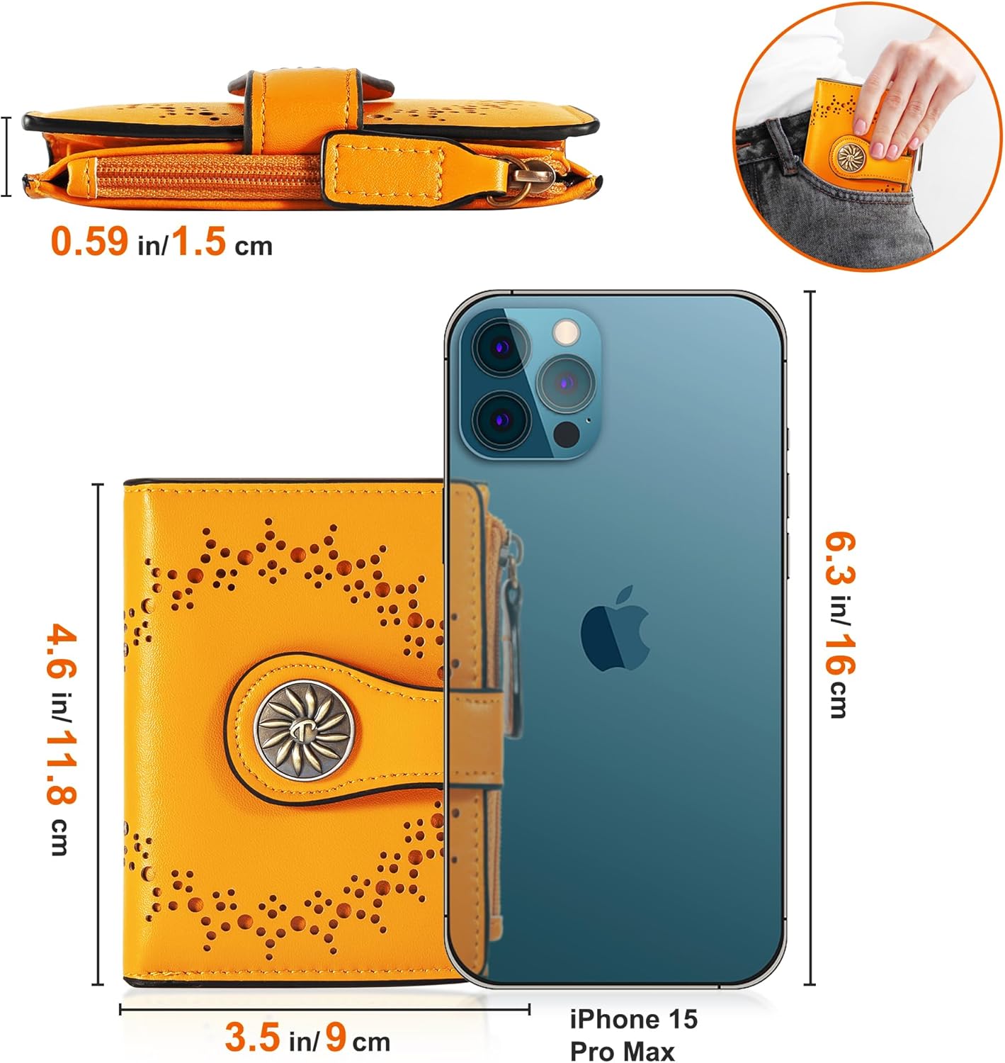 Portefeuille RFID femme avec poche zippée - Claire