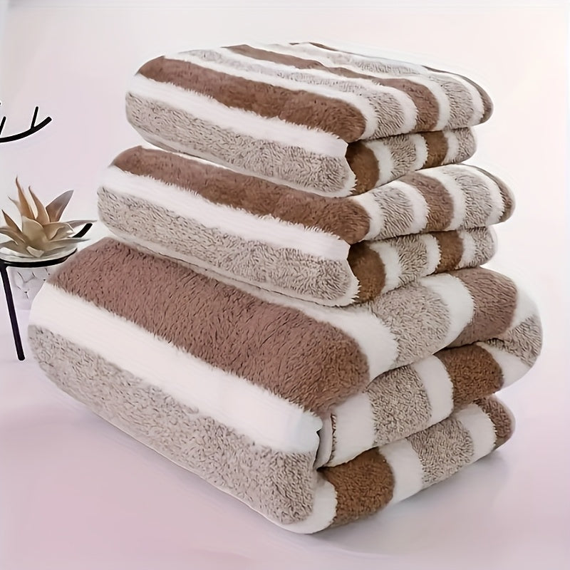 3-piece striped towel set – ultra soft cotton