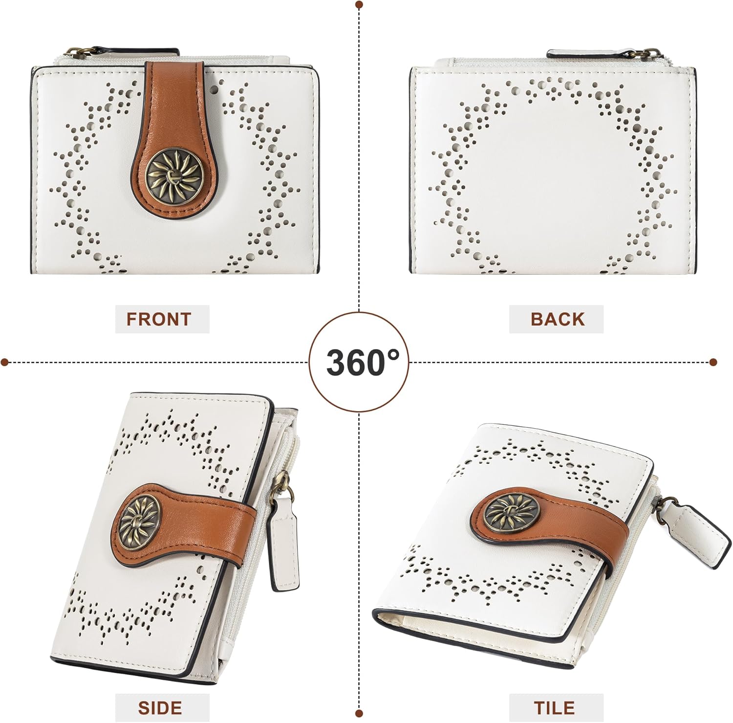 Portefeuille RFID femme avec poche zippée - Claire