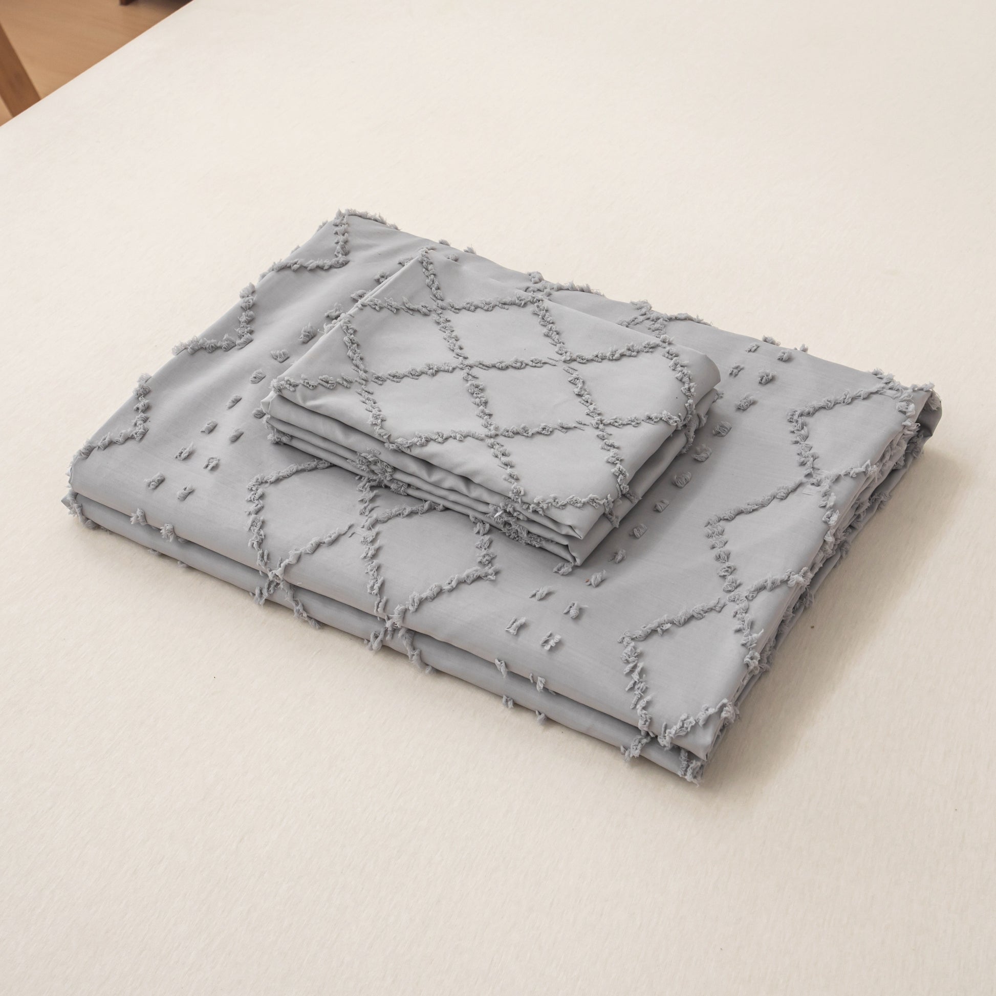 Modern Minimalist Solid Floral Cut Duvet Cover