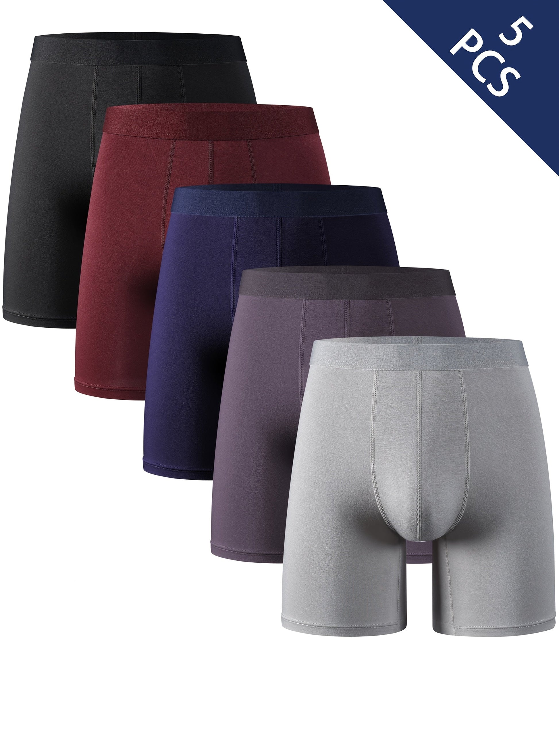 Men's mid-rise bamboo fiber boxer shorts - Moisture-wicking, breathable underwear