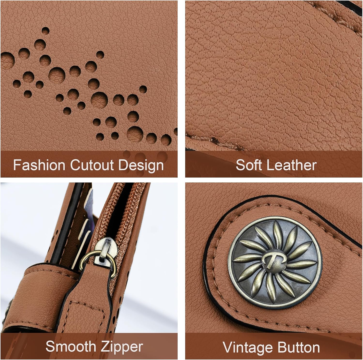 Portefeuille RFID femme avec poche zippée - Claire