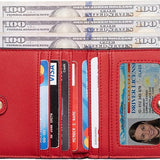 Portefeuille compact de luxe en cuir pour femme avec blocage RFID - Elvira