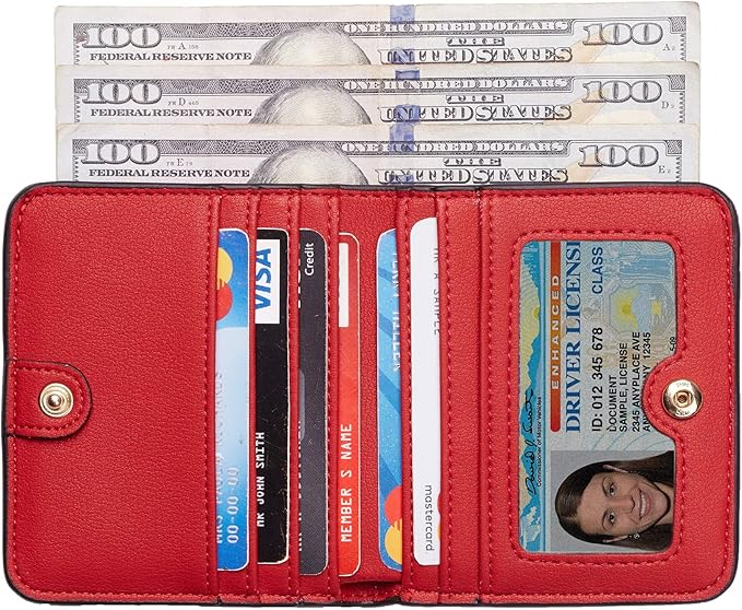 Portefeuille compact de luxe en cuir pour femme avec blocage RFID - Elvira