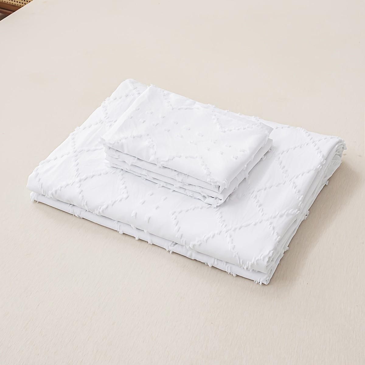 Modern Minimalist Solid Floral Cut Duvet Cover