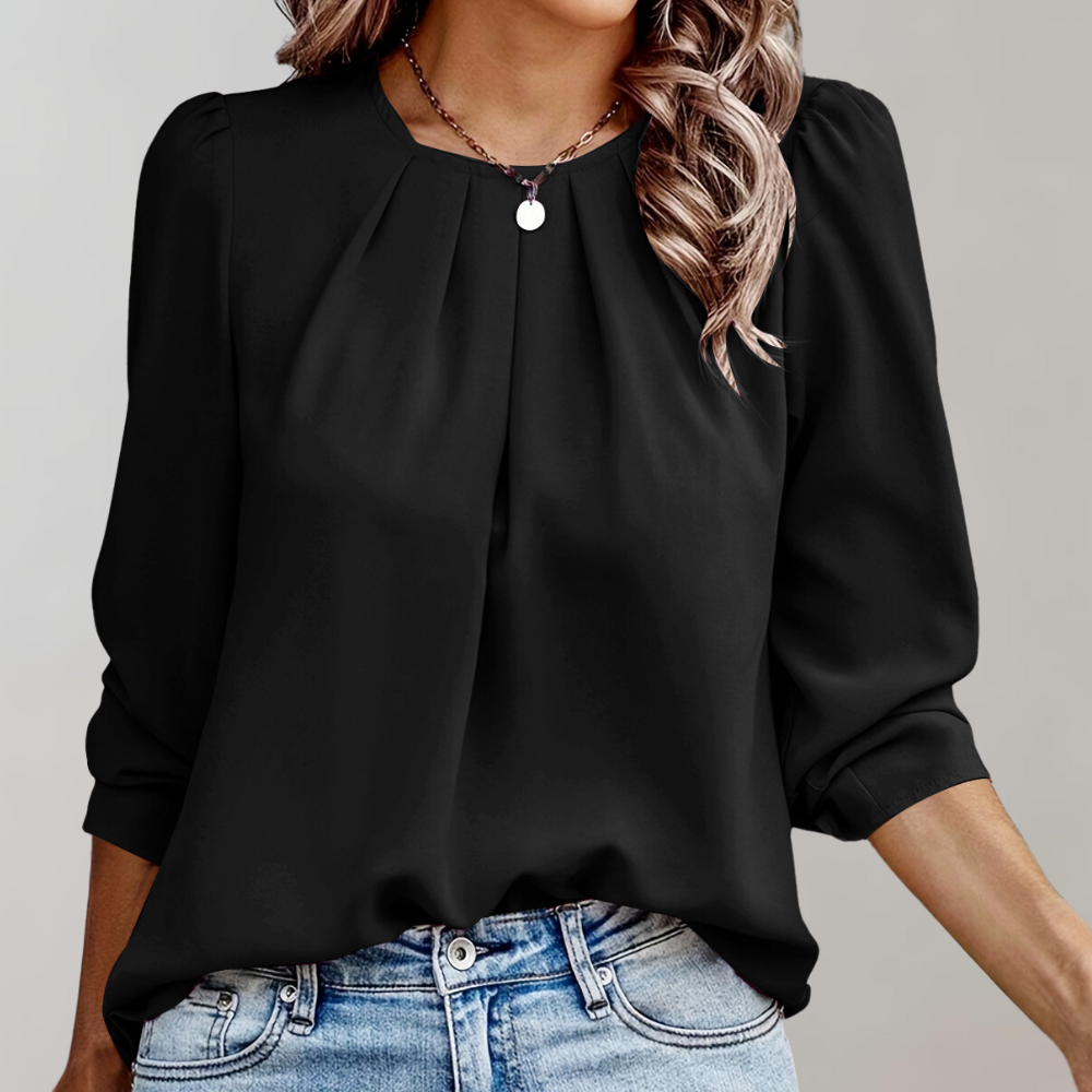 Evora Dressy Pleated Women’s Blouse - Soft Drape