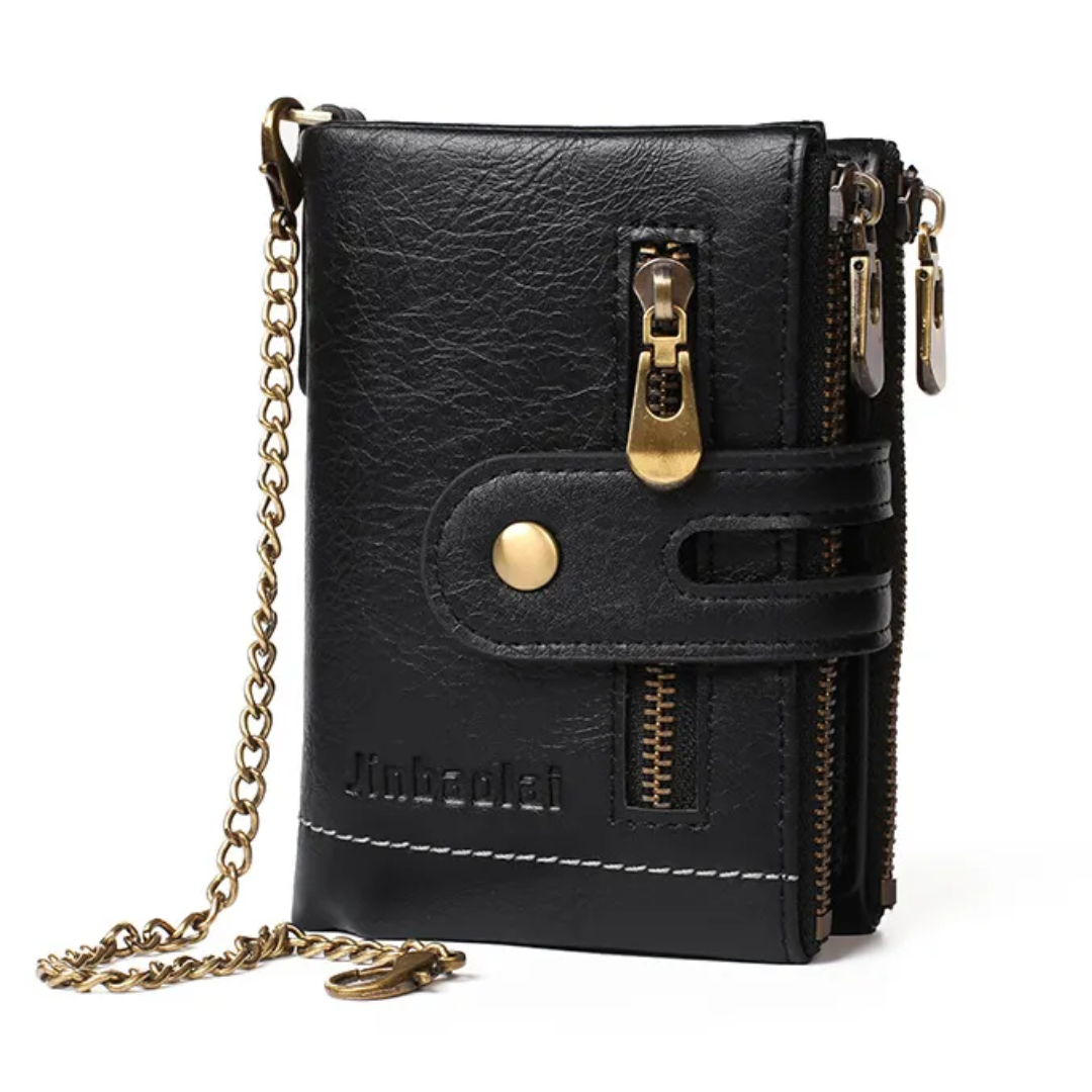 Portefeuille en cuir rétro - Avec chaîne une cool !