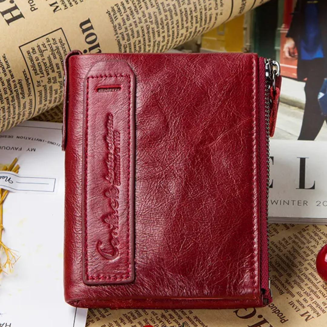 Portefeuille compact avec double fermeture éclair - Pratique et élégant