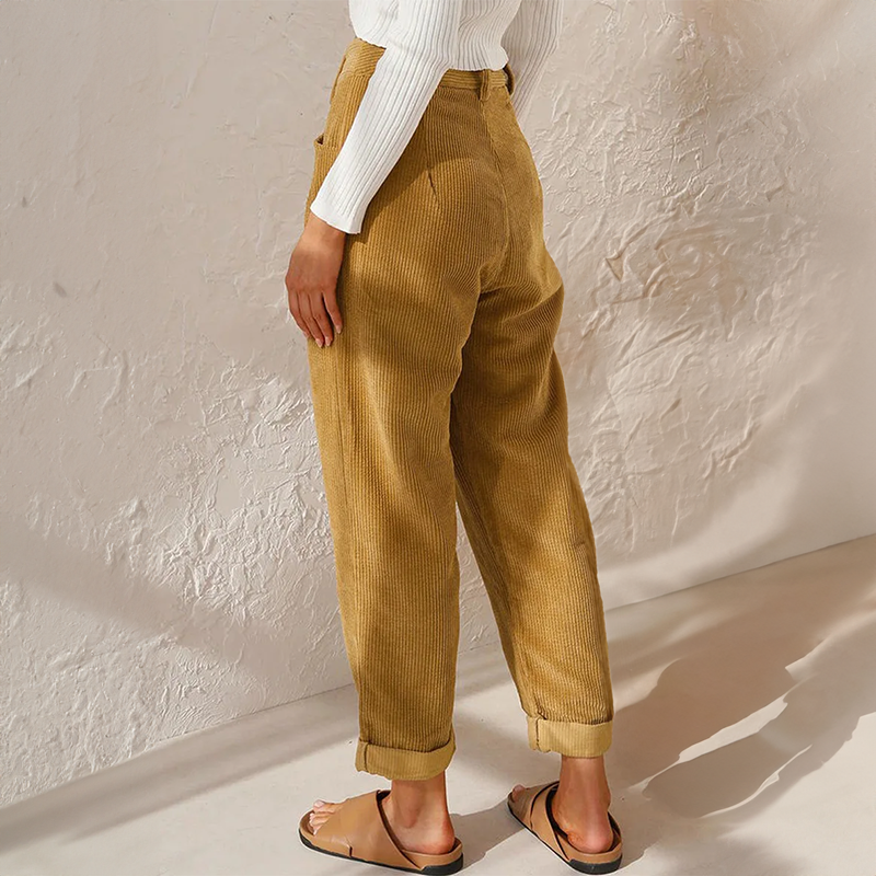 Heidi - High Waist Corduroy Pants