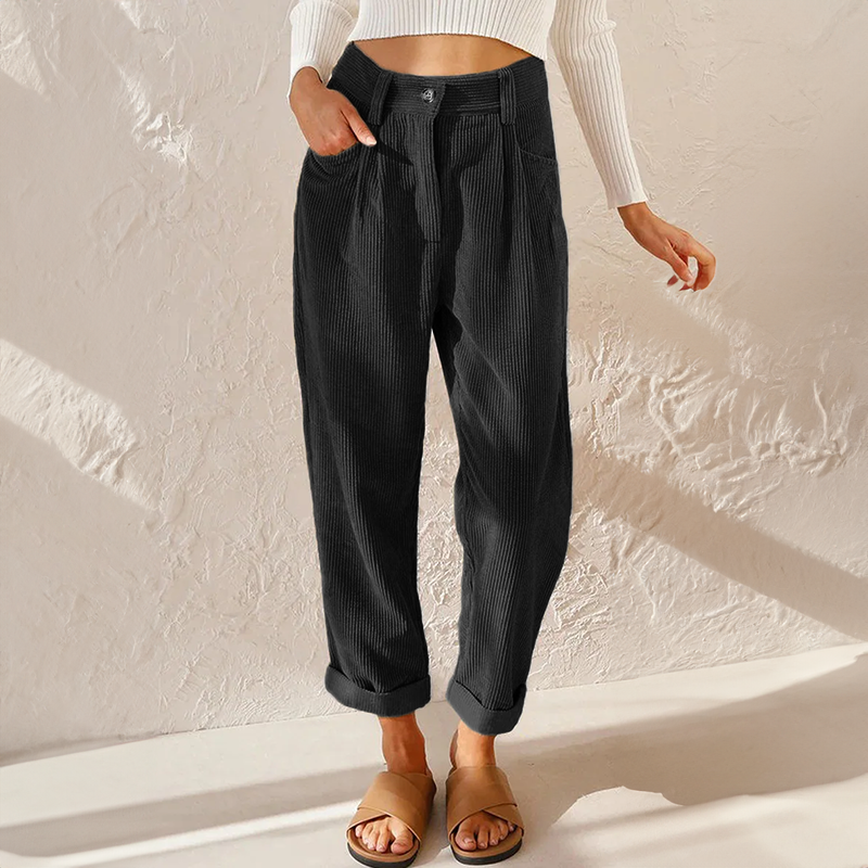 Heidi - High Waist Corduroy Pants