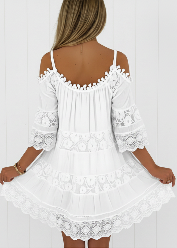 Women's Elegant White Lace Dress