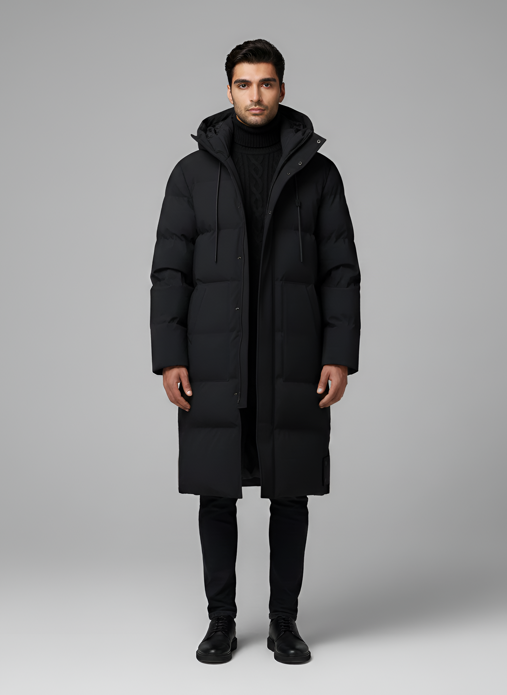 Bellivaro men's parka winter jacket lined with hood long model