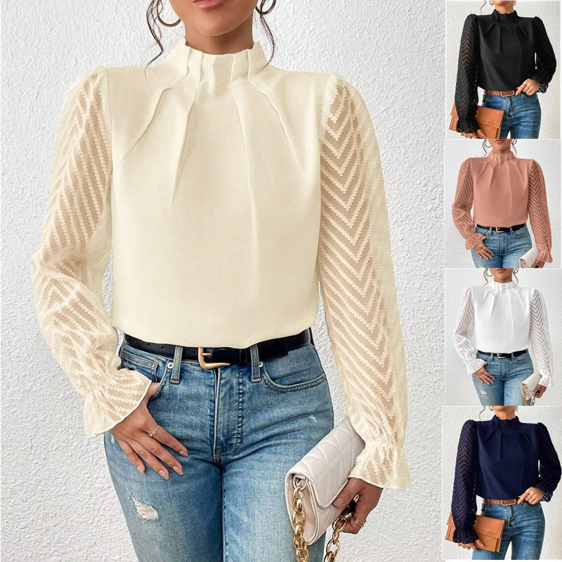Vera | High Neck Lantern Sleeve Blouse