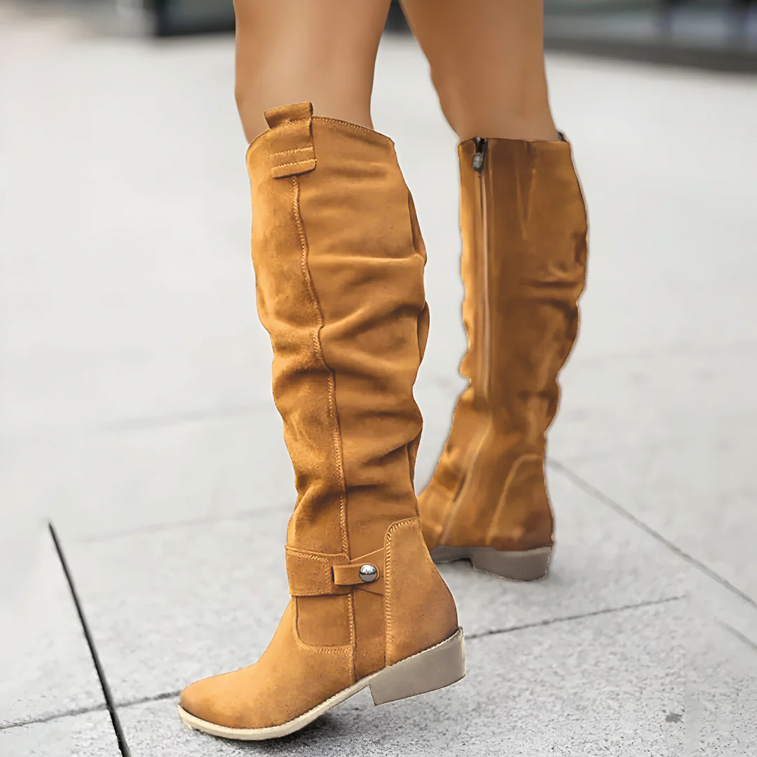Sadie - Suede Knee Boots