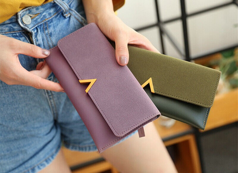 Portefeuille en cuir suédé - Grand et moderne