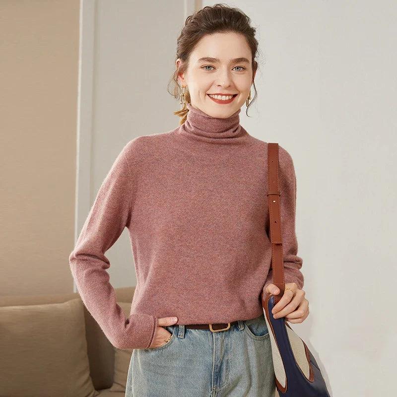Vera | Women's Pure Cashmere Turtleneck Sweater