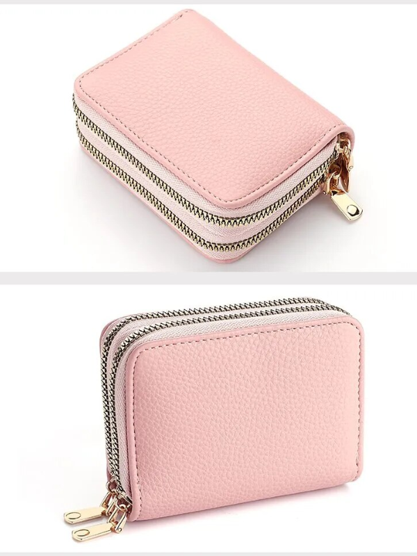 Petit portefeuille à motif litchi - Tendance et compact