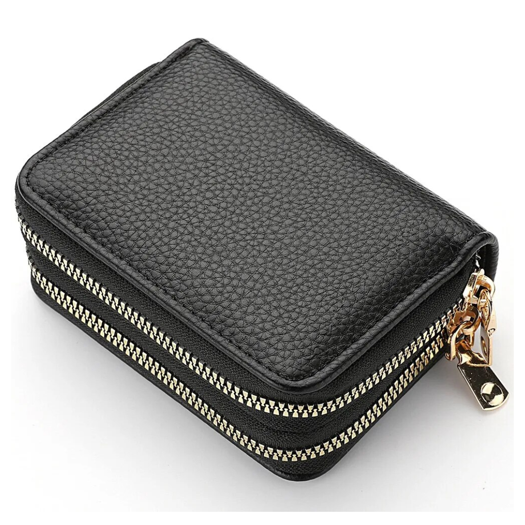 Petit portefeuille à motif litchi - Tendance et compact
