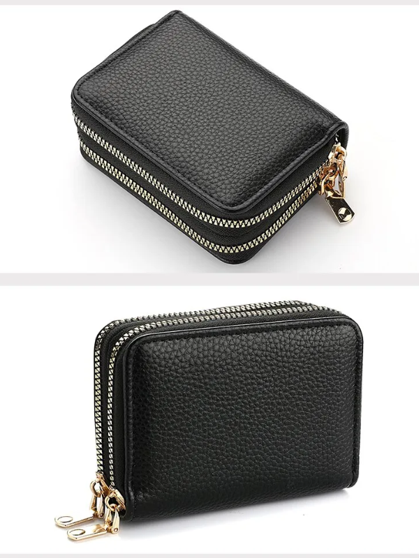 Petit portefeuille à motif litchi - Tendance et compact