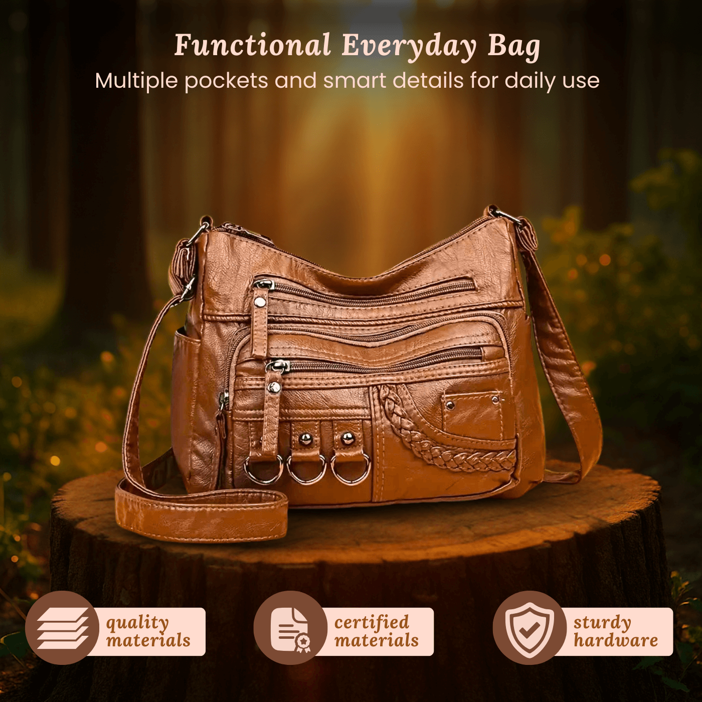 Sac bandoulière - Charme utilitaire
