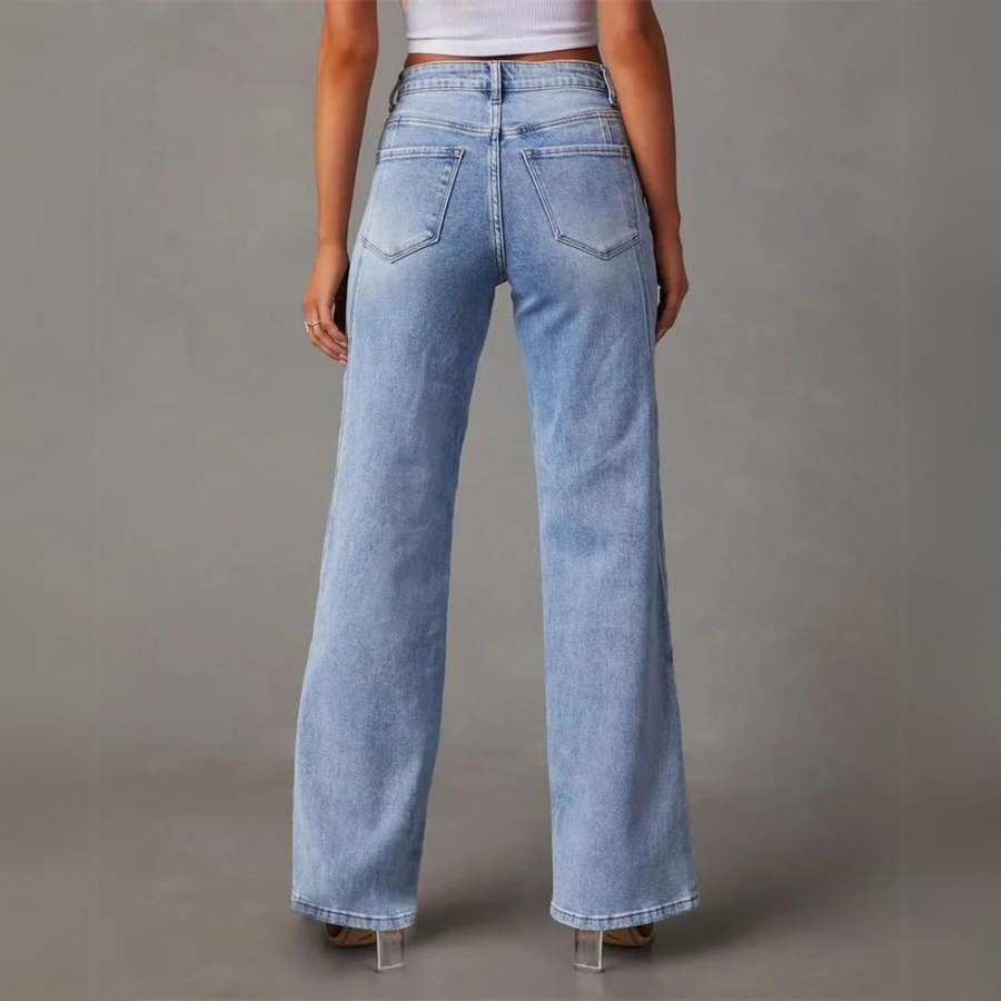 Zoe - Wide-Leg High-Waisted Denim Jeans