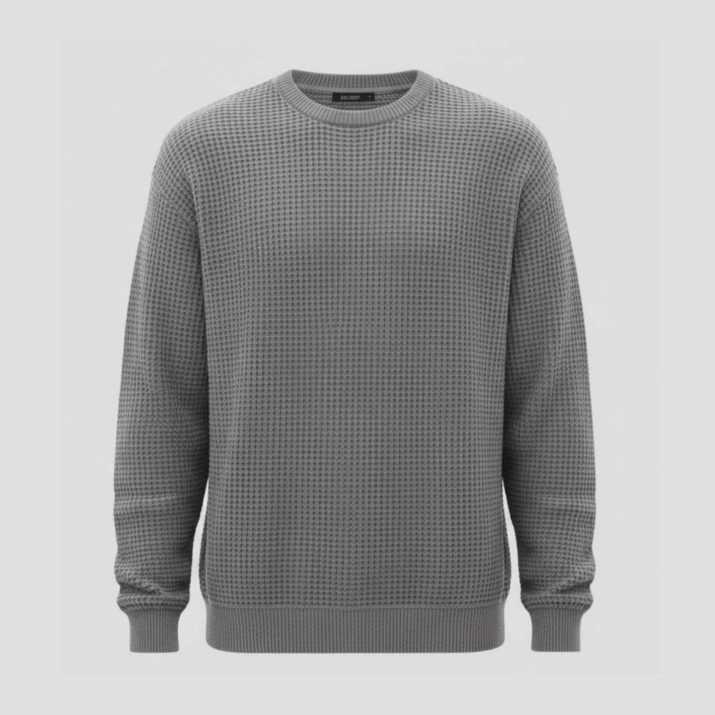 Grayson | Solid Color Waffle Round Neck Sweatshirt