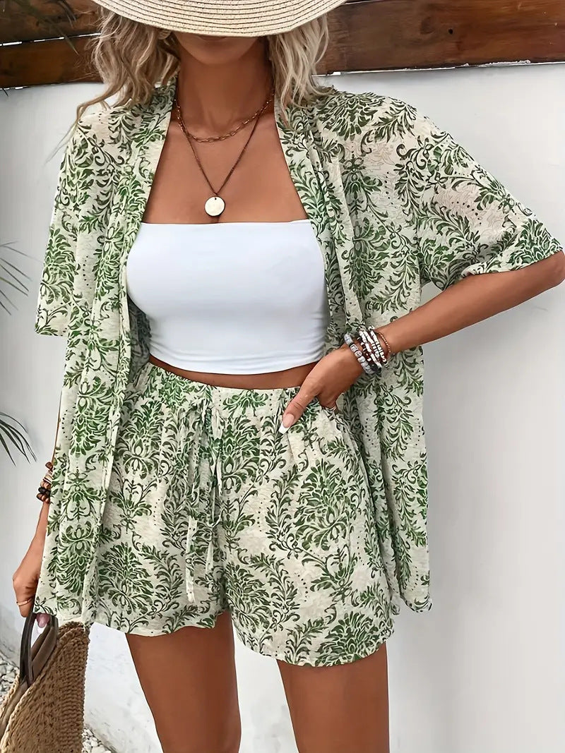 FANNIE™ – Simple Summer Floral Top and Shorts Set